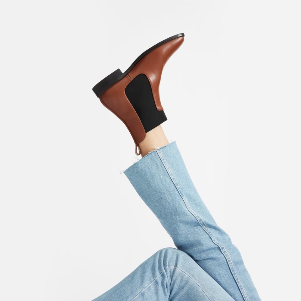 Everlane The Square Toe Chelsea Boot in Peanut Size 6